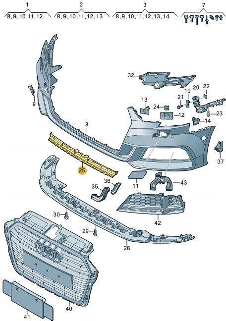 Schemat przedniego zderzaka Audi Q5