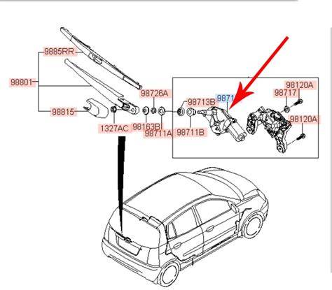 Schemat tylnej belki Kia Picanto