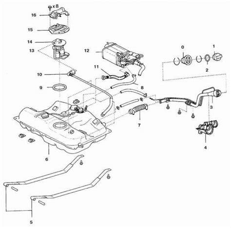 Schemat zbiornika paliwa Toyota Starlet