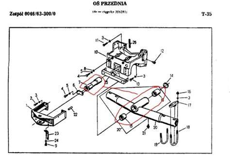 Schemat przedniej osi napędzanej Zetor
