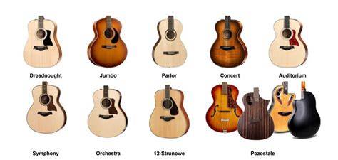 kształty korpusów gitar akustycznych
