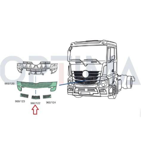 Dolna środkowa kratka Mercedes Actros MP4