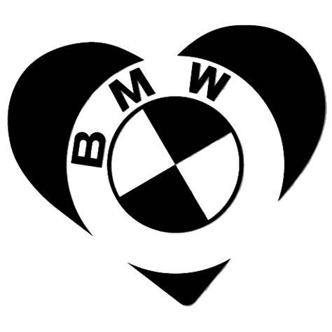naklejka BMW serce na samochodzie