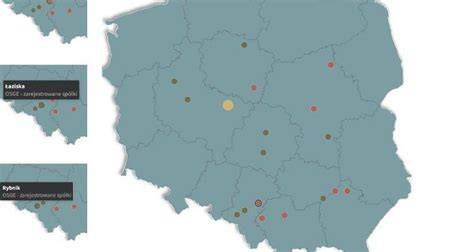 Mapa lokalizacji używanych Toyot w Polsce