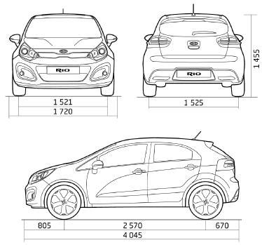 Wymiary Kia Rio hatchback