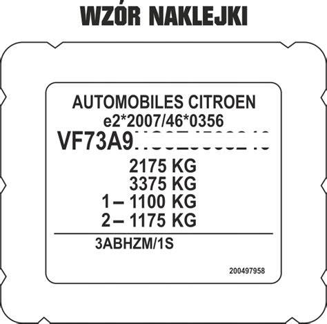 Citroën Berlingo naklejka kodu lakieru