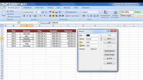 Formularz Excel z polem kombi