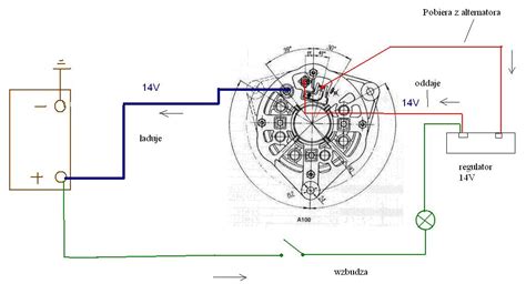 schemat wzbudzenia alternatora D plus